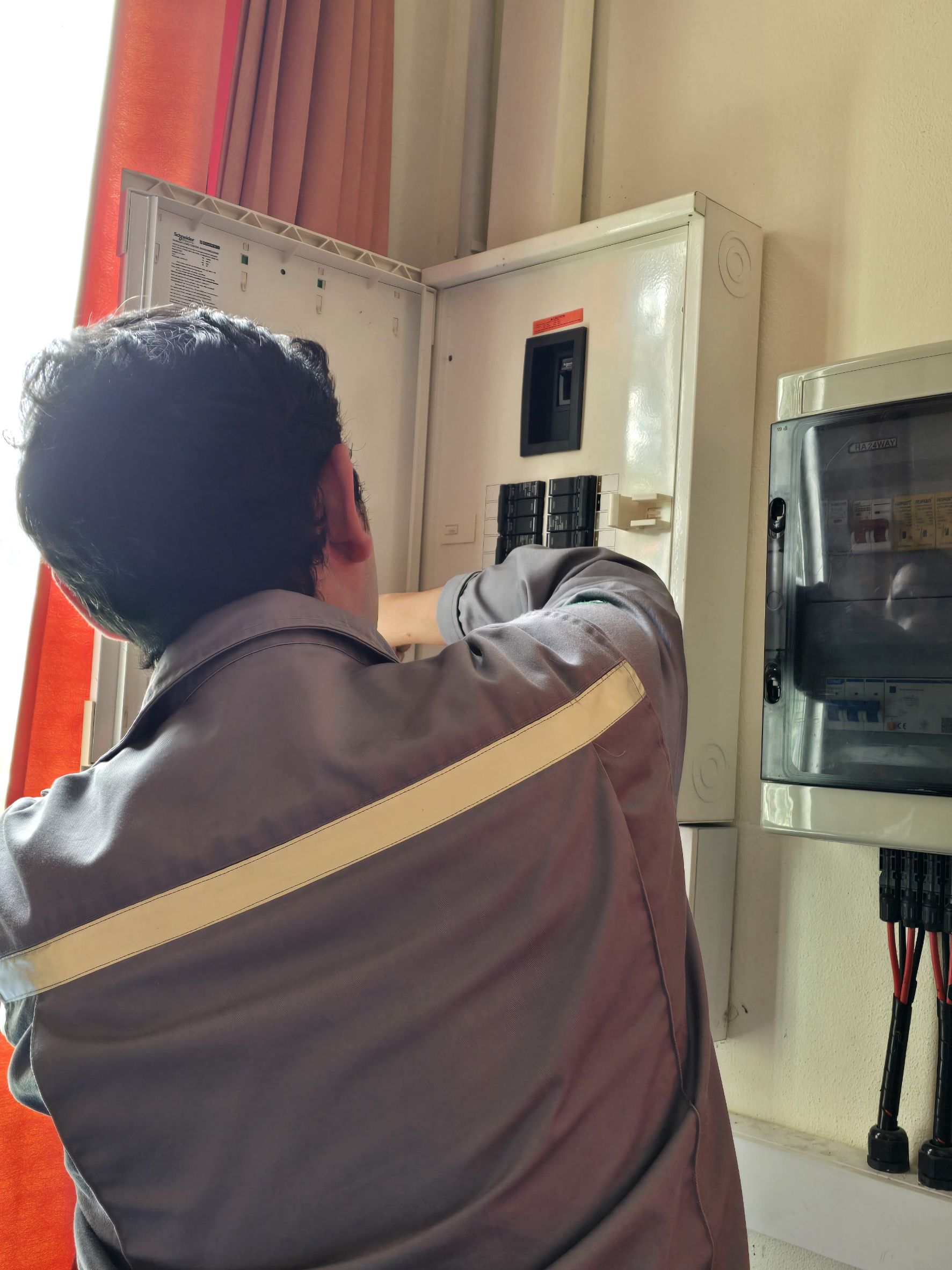 Engineer has checking Main Distribution Board